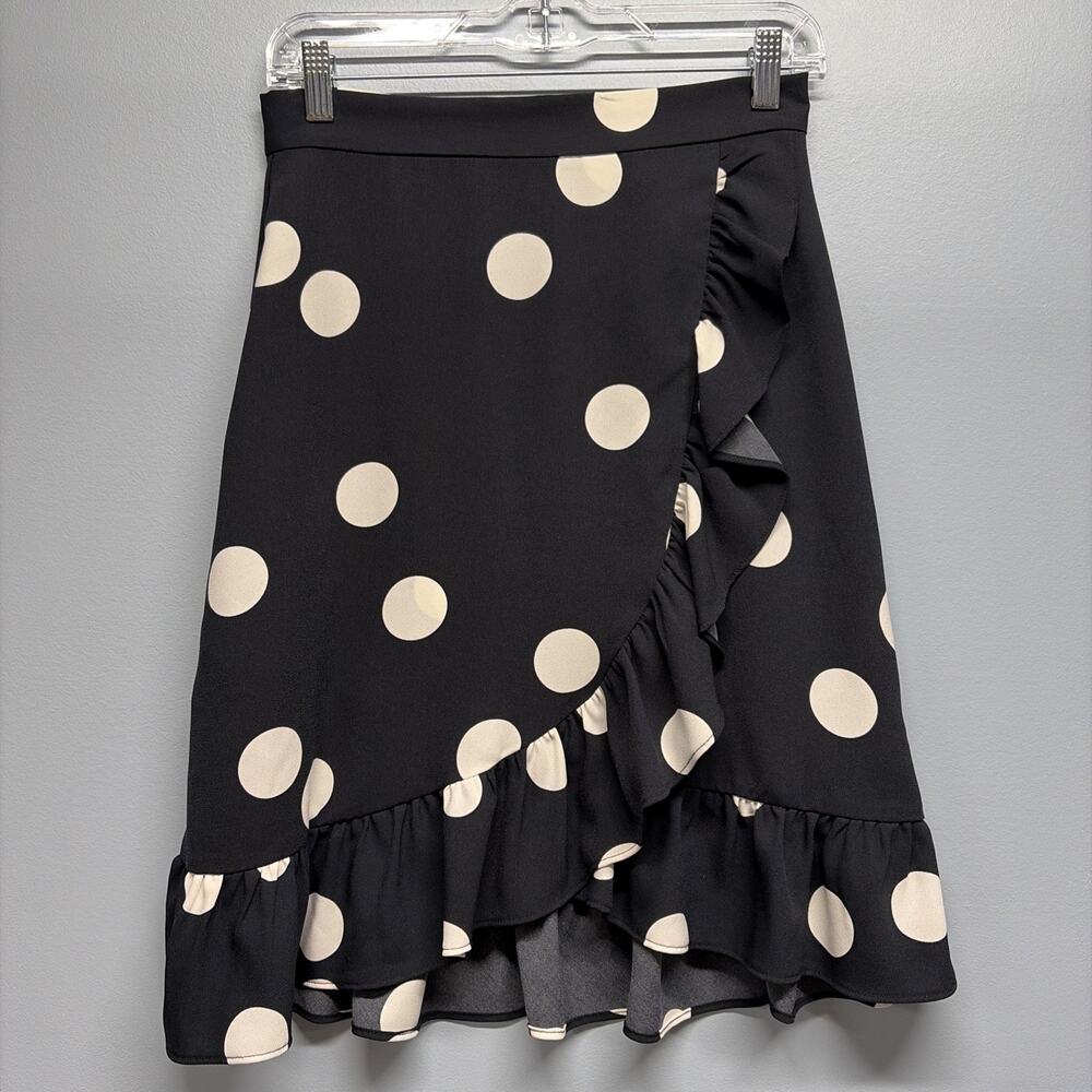 ModCloth - It's a Wrap Ruffled A-Line Skirt Polka Dot - Women’s Size 6